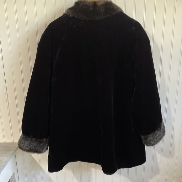 Vintage 60s Coat Womens Large Fur Collar Wool Accent‎ Buttons USA Union Made - Picture 7 of 12